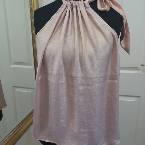 Pink shimmer sleevless tie top Size 16 - Picture 5 of 5